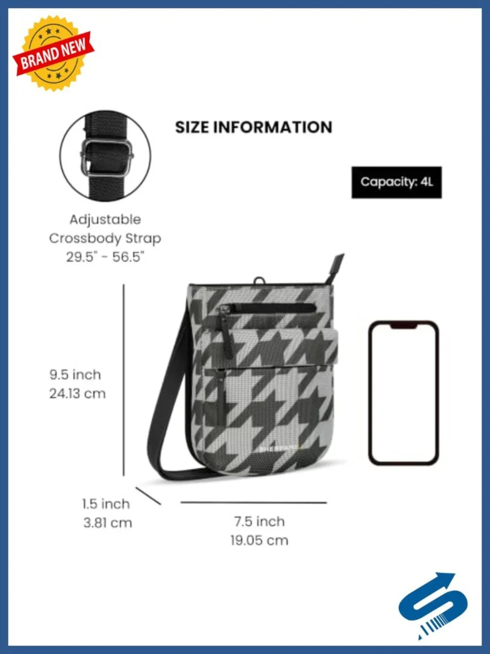 Anti-Theft Crossbody Bag, RFID Blocking Sling Purse, Lightweight Nylon Travel